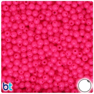 BeadTin Neon Bright 5mm Round Plastic Beads (700pcs) - Color choice - Picture 1 of 5