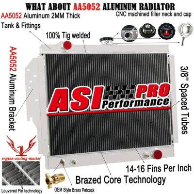 Radiador de 4 filas para 1980-93 89 Dodge D/W 150 250 350 Ramcharger 5,2 L 5,9 L V8 gasolina Foto 1 de 4