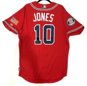 AUTHENTIC MAJESTIC 44 LARGE ATLANTA BRAVES CHIPPER JONES COOL BASE 6300 Jersey - Picture 1 of 4