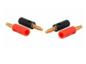 4 x Lautsprecher Lautsprecher Stecker Bananenstecker Gold - Bild 1 von 3