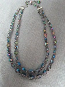 2 Strand Adjustable Iridescent Crystal Necklace - Multi-Colors - c5 sbe - Picture 1 of 8