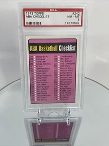 1973-74 Topps ABA BASKETBALL CHECKLIST #242 177-264 PSA 8 NM-MT Dr. J! - Picture 1 of 4