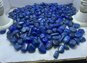 Blue good quality Lapis Lazuli  tumbles crystals 5kg wholesale lot 25x20cm - Picture 1 of 9