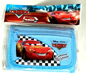CARS LIGHTENING MCQUEEN BLUE BURNING UP THE TRACK TRI-FOLD WALLET-NEW W/ TAGS! - Picture 1 of 1