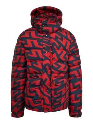Chaqueta de plumón J Lindeberg para hombre con estampado de esfera AMOW06668 roja mediana NUEVA NUEVA CON ETIQUETAS Foto 1 de 4