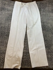Orvis Pants Men’s 36 White Flat Front NWT Unhemmed Cotton Twill - Picture 1 of 18