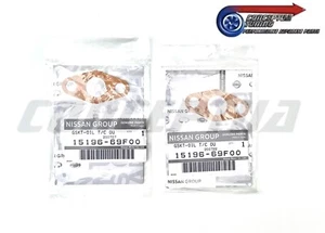 Par de 2 juntas de drenaje de aceite turbo originales Nissan para R34 GT-R Skyline RB26DETT - Imagen 1 de 1