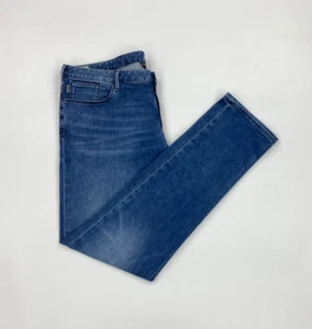 Pantalones de mezclilla elásticos Emporio Armani lavado azul para hombre W38 L33 J06 calce ajustado 9,5 oz B - Imagen 1 de 21