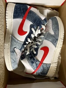 Size 8 - Nike Dunk High Washed Denim W - Picture 1 of 5