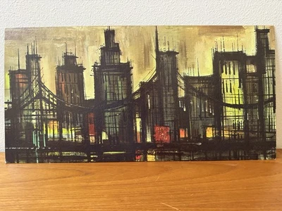 Impresión litográfica vintage MCM Marius Girard “Puente Metropolitano” 1964 12”x24” Foto 1 de 4