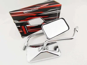 KAWASAKI W800 11-15 CHROME RECTANGULAR SOKO REAR VIEW MIRRORS - Picture 1 of 4