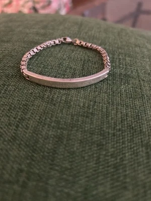 Tiffany & Co Sterling Silver Venetian Box Link ID Bracelet 8”  - Image 1 of 3