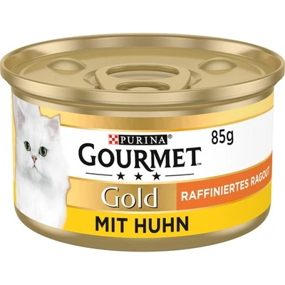 Gold Raffiniertes Ragout Katzenfutter nass mit Huhn 12er Pack 12 x 85g - Bild 1 von 4