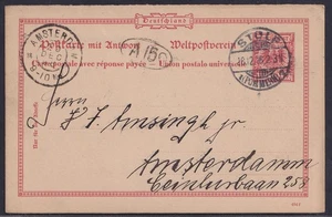 75500) STOLP Pommern 1896 Postkarte nach Amsterdam - Picture 1 of 2