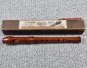 Grabadora de madera barroca vintage Adler Alemania F soprano A 440 agujeros dobles en caja - Imagen 1 de 6