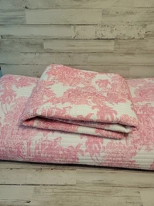 Pottery Barn Lilly Pulitzer Palm Beach Toile KING Quilt 1 King Sham - Picture 1 of 3