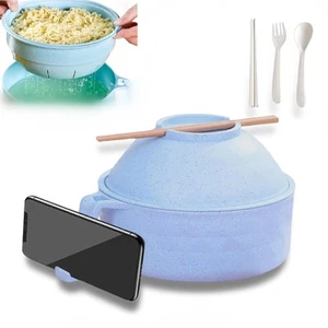 MuyBienBien Microwave Ramen Soup Bowl Cooker Roman Bowl with Lid Chopsticks S... - Picture 1 of 7