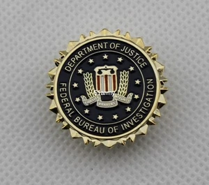 FBI Federal Bureau of Investigation Dept of Justice Logo Seal Suit Lapel Pin - Picture 1 of 3