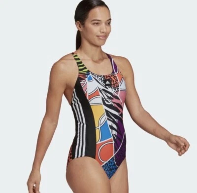 阿迪达斯 X Rich Mnisi Colab 泳装野生动物动物抽象印花尺寸 26 XS 全新带标签 — 第 1/4 张图片