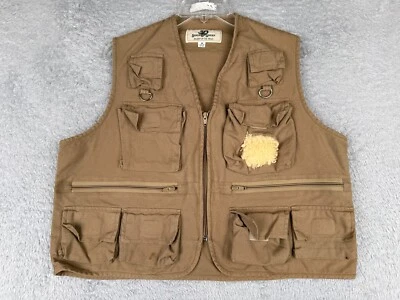 Black Sheep Vest Men Medium Beige Khaki Full Zip Fishing Fly Angler Polyester - Image 1 of 4