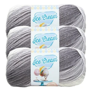 (3 Pack) Lion Brand Yarn 923-200AS Ice Cream Baby Yarn, Cookies & Cream - Picture 1 of 9