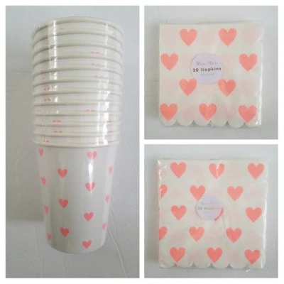 Valentine's Day Meri Meri 3pc Set of 12 Paper Cups, Beverage & Luncheon Napkins - Image 1 of 4