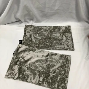 Phantoscope Velvet Decorative Zipper Gray Throw Pillow Cover 12"x20" Set Of 2  - Picture 1 of 6