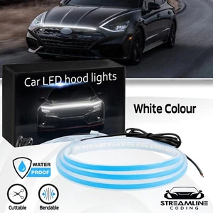 Car Flexible LED Daytime Running Light Strip Dynamic LED Hood Light Waterproof - Picture 1 of 14