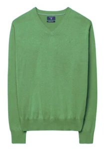 GANT Men's Ocean Green Lightweight Cotton V-Neck Sweater 83072 Size XL - Picture 1 of 1