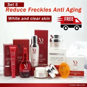 Set Premuim 5 Vorda blanqueador levantamiento suero reafirmante reducir pecas antienvejecimiento - Imagen 1 de 6