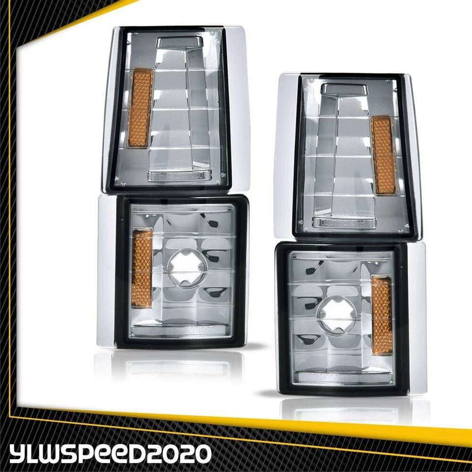 Lámparas marcadoras laterales de señal de esquina ámbar humo 4 piezas aptas para Chevy CK C10 1500 2500 Foto 1 de 4