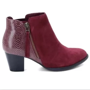 VIONIC ANNE RED SUEDE SNAKE DETAILED BOOTIES SIZE 6 - Picture 1 of 8