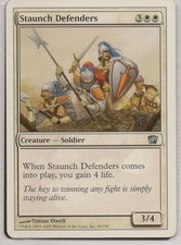MTG - 8th ed. series Staunch Defenders - an uncommon white Creature - Soldier