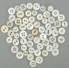 Vintage Variety Of White Doll Clothes Buttons Of Different Sizes 62 Total