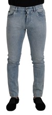 Dolce & Gabbana Light Blue Cotton Slim Fit Denim Men's Jeans Authentic