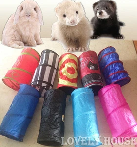 Foldable Pet Rabbit Ferret Guinea Pig Fun Tunnel Small Animals Training Toys - Picture 1 of 6