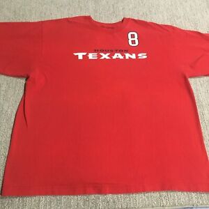 Houston Texans Reebok T Shirt Men's XL Red Schaub 8 NFL Football Graphic Logo