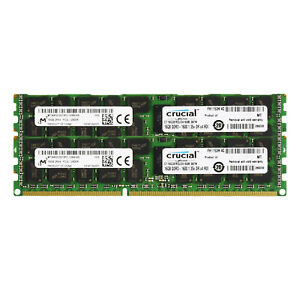 Crucial DDR3L 32GB(2 x 16GB) 1600MHz RDIMM PC3L-12800 ECC REG Server Memory RAM