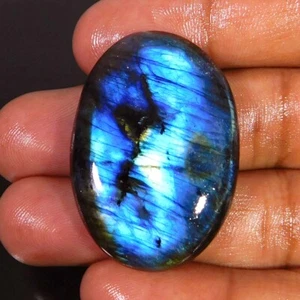 69.60Cts. Natural Reddish Power Labradorite Oval Cabochon Loose Gemstone - Picture 1 of 3
