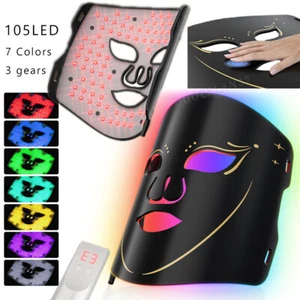 Máscara facial LED de 7 colores luz fotón rejuvenecimiento piel terapia facial arrugas regalo - Imagen 1 de 16