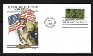 USA  SC # 2838a Allied Forces Retake New Guinea FDC . Fleetwood Cachet - Picture 1 of 1