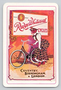 Swap Card Rudge Whitworth Cycles Advertising Five of Hearts Bicycles - Picture 1 of 2
