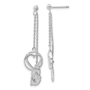 Seattle Mariners Beloved Heart Dangle Earrings MRN005BLERD-SS $212.90 - Picture 1 of 2