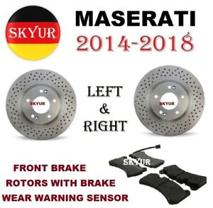 Maserati Front Brake Disc Rotors With Brake Pad & Sensor Set Ghibli Quattroporte