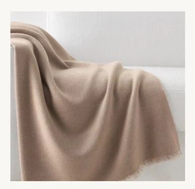 Restoration Hardware NEPALESE YAK WOOL & LINEN Throw Latte 50" x 70" - Image 1 of 4