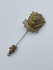 Miriam Haskell Vintage Gold Plated Figural Lion Jabot Stick Pin