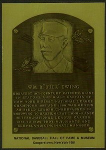 WM. B. BUCK EWING NY Giants HALL OF FAME METALLIC PLAQUE CARD ~1 of 1000 issued~