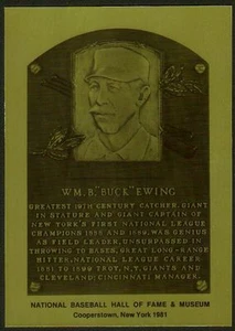 WM. B. BUCK EWING NY Giants HALL OF FAME METALLIC PLAQUE CARD ~1 of 1000 issued~ - Picture 1 of 2