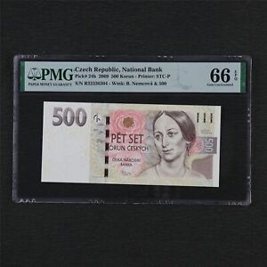 2009 Czech Republic National Bank  500 Korun Pick#24b PMG 66 EPQ Gem UNC