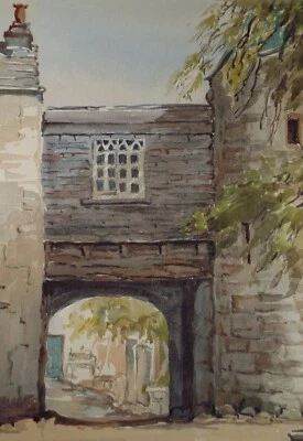 Original Watercolour, 'Abbey Entrance', Gwen Rayner,  c1970's - Image 1 of 3